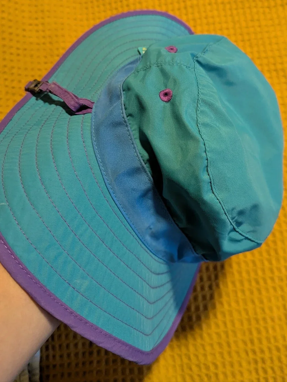 Sunday Fucsia Teal Kids Sun Hat, M
